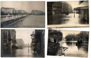 FRANCE FLOODS 1910, FRANCE 300 Vintage Postcards (L5560)