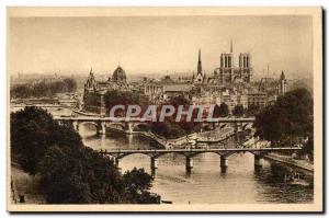 Paris Old Postcard The cites Notre Dame
