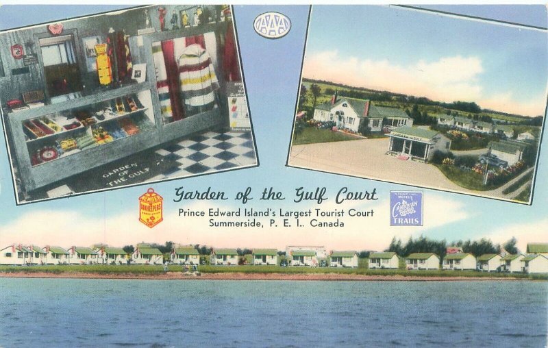 Summerside PEI Canada Garden of the Gulf Court 1954 Chrome Postcard Unused