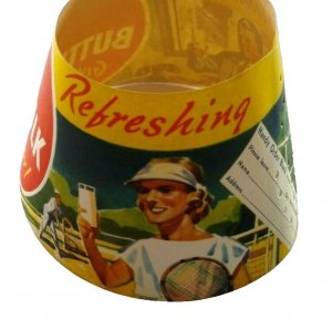 Butter Milk Bottle Collar Women Tennis Player NOS Buttermilk Lady Vintage 1940's