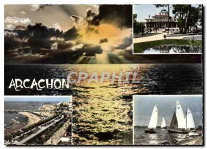 Modern Postcard Arcachon Moorish Casino General view of the Beach reates