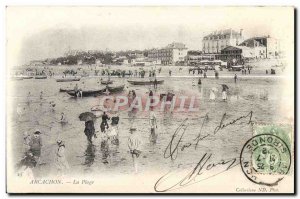 Old Postcard Arcachon The Beach