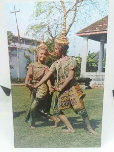 Vintage Postcard Dancers Demonstrating the Thai Classical Dance Bangkok Thailand