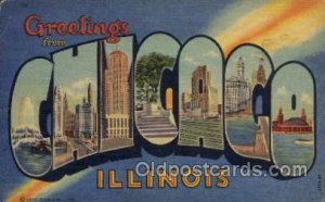 Chicago, Illinois Large Letter Town Unused internal creases