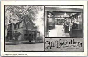 Grand Rapids Michigan MI, 1910 Alt Heidelberg Gustav Appelt Restaurant, Postcard