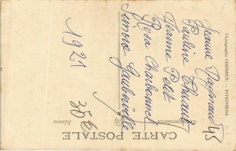 CPA AK carte photo PITHIVIERS 1921 liste des noms sur le dos (860550)