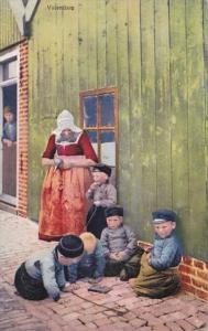 Netherlands Volendam Children In Typical Costume