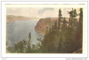 Picture, Pine clad cliffs, Saguenay River, Quebec, Canada, 10-20s