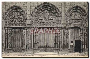 Old Postcard Cathedral of Chartres Royal Portal