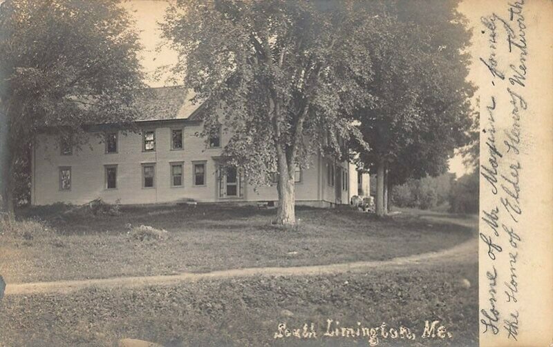 South Limington ME Home of Elder Henry Wentworth Dirt Road Real Photo Postcard