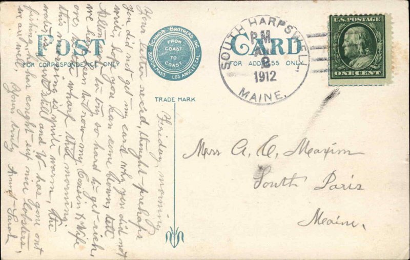 SOUTH HARPSWELL ME Boat Landing c1910 Postcard