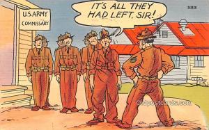 Military Comic Postcard, Old Vintage Antique Post Card US Army Commissary 194...