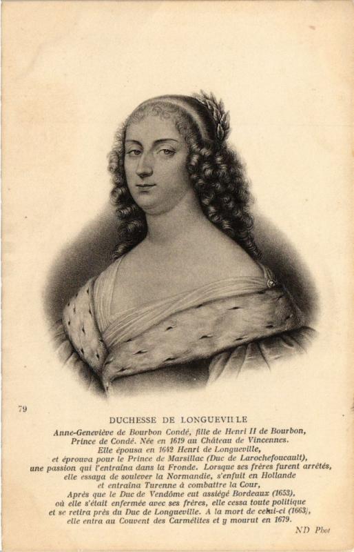 CPA Duchesse de Longueville Royalty Nobelty (314630)