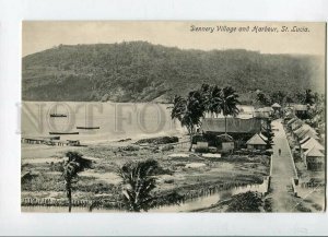 3144580 SAINT LUCIA Dennery Village Harbour Vintage postcard