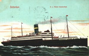 Rotterdam SS Nieuw Amsterdam HAL Ship Postcard 03.66