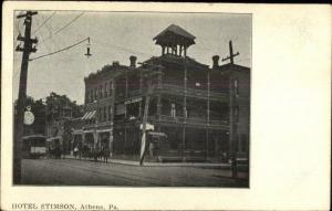 Athens PA Hotel Stimson c1910 Postcard