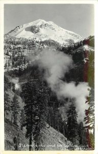 RPPC; Fumarole Steam Vents & Mt. Lassen CA Eastman B-2007 Posted Hat Creek 1950