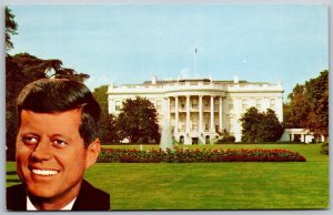Vtg Washington DC The White House President John F Kennedy JFK 1961 Postcard