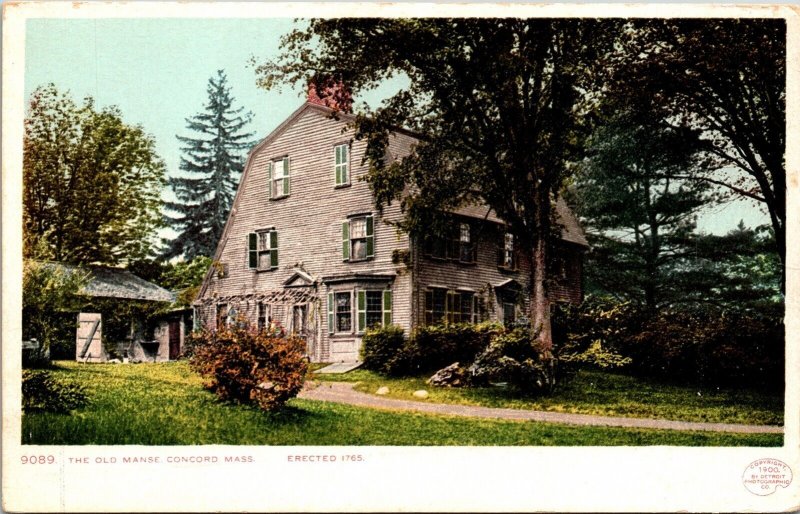 Historic Old Manse Building Streetview Concord Massachusetts UDB Postcard 