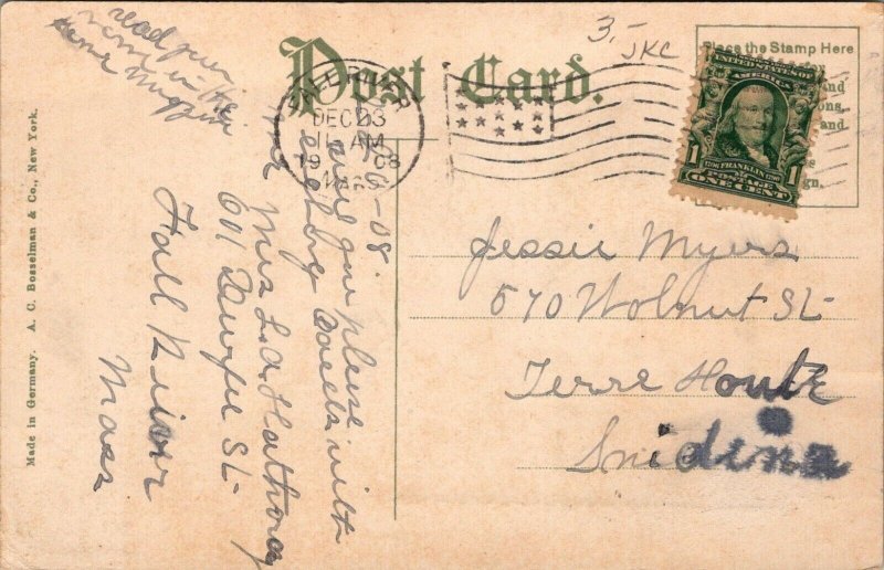 Fall River Massachusetts~Watuppa Lake & Pumping Station~3 Men on Drive~1908