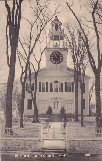 Maine Belfast First Church Built 1818 1945