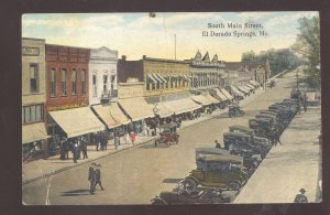 EL DORADO SPRINGS MISSOURI DOWNTOWN MAIN STREET SCENE OLD CARS POSTCARD