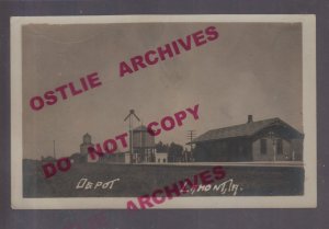 Lamont IOWA RPPC 1910 DEPOT Train Station nr Manchester Oelwein Strawberry Point