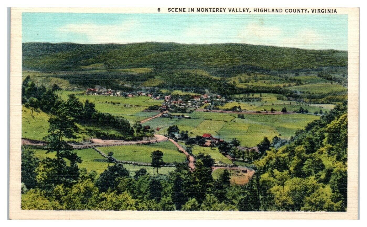 1947 Monterey Valley, Highland County, VA Postcard *5E3 Topics