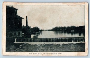 Independence Iowa IA Postcard Mill Dam Aerial View Building 1908 Vintage Antique