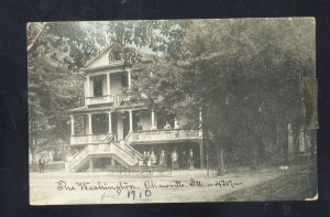 OKAWVILLE ILLINOIS THE WASHINGTON HOTEL VINTAGE POSTCARD 1910