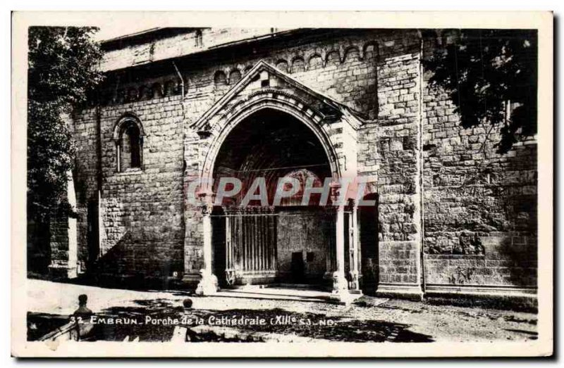 Old Postcard Embrun Porch of the Cathedral