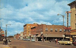 Grand Ave Street Scene LARAMIE, WYOMING Lincoln Highway c1950s Vintage Postcard