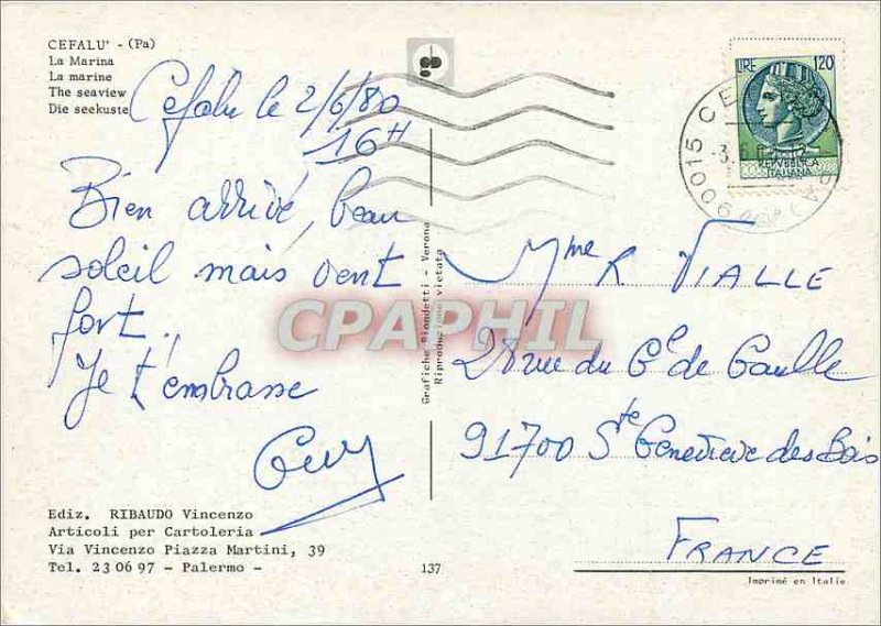 Postcard Modern Cefalu Marine
