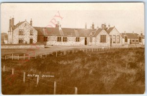 c1910s Hilton, Dorset, England RPPC Old Stone School Real Photo Postcard UK A127