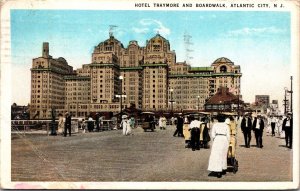 Vtg Atlantic City New Jersey NJ Hotel Traymore and Boardwalk 1920s Postcard