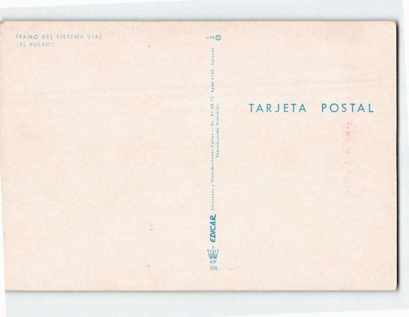 Postcard Tramo Del Sistema Vial El Pulpo, Caracas, Venezuela