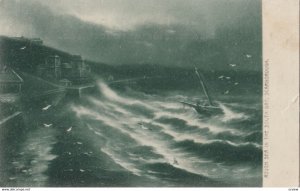 SCARBOROUGH, Yorkshire, England, 1904; Rough sea in the South Bay; TUCK 1113