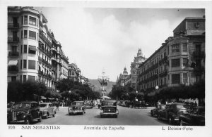 RPPC SAN SEBASTIAN Avenida de España L Roisin-Foto Madrid Vintage Photo Postcard