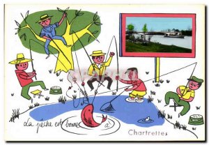 Postcard Old Chartrettes The fishing fishermen