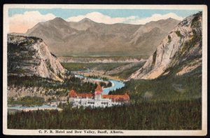 Alberta BANFF C.P.R. Hotel and Bow Valley Valentine & Sons White Border