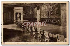 Pau Old Postcard The castle Henri IV dining room and statue of Henry IV