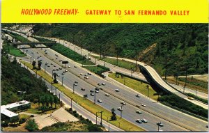 USA California Hollywood Freeway Vintage Postcard C163