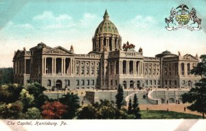 Vintage Postcard 1900's View of The Capitol State Harrisburg Pennsylvania PA