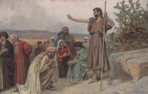 St John The Baptist Preaching In The Wilderness Bible Old Postcard