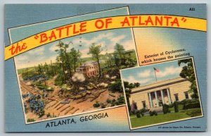 Civil War  Battle of Atlanta  Georgia   Postcard  1956