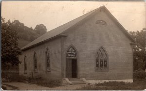 RPPC Real Photo Postcard Methodist Episcopal Church c1910 Gothic Style Ki5