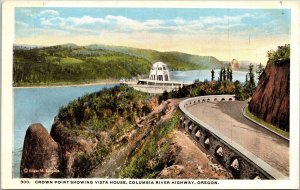 Crown Point Vista House Columbia River Hwy Oregon OR WB Postcard VTG UNP Vintage 