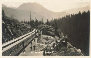 Banff Canada  Railroad Train At Albert Canyon Real Photo Postcard