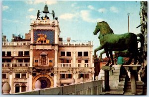 Postcard - The horses, Particulars of the basilica - Venice, Italy