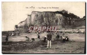 Old Postcard Puys The Beach Cliffs and Children